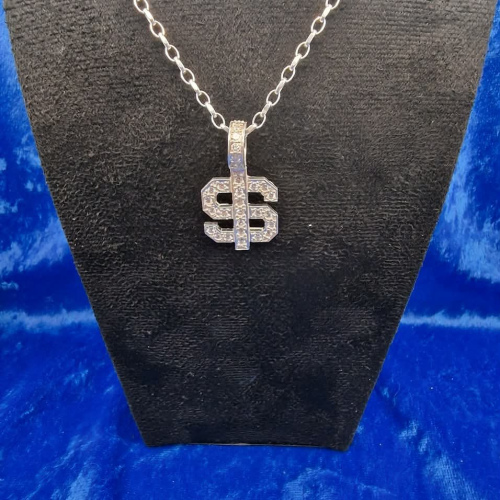 Necklace Dollar cz's Belcher 20"
