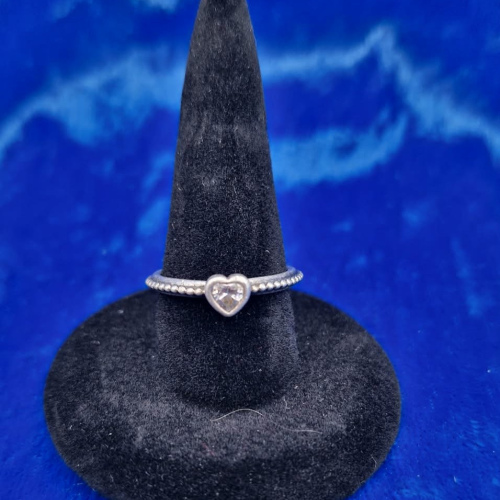Ring size J 1/2  Pandora Heart cz 