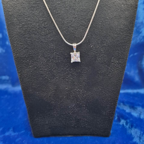 Necklace 15" Square cz