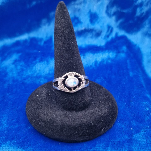 Ring size N 1/2 Moonstone Scottish thistle