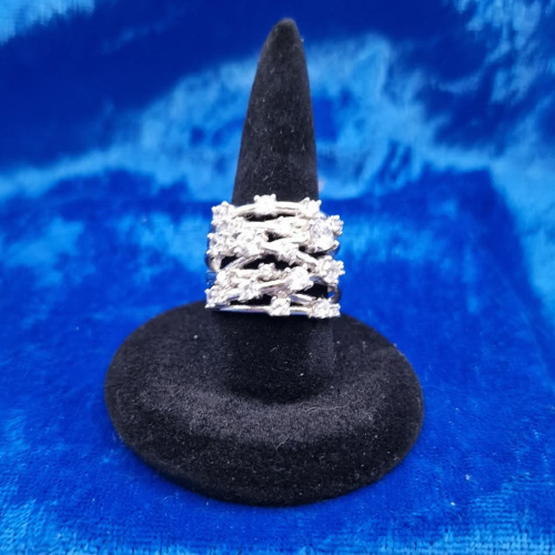 Ring size L  multiple cubic zirconia stones