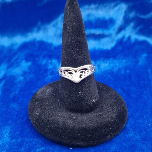 Ring size G 1/2  filigree wishbone