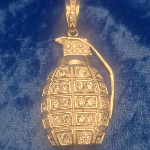Grenade with cz stones 